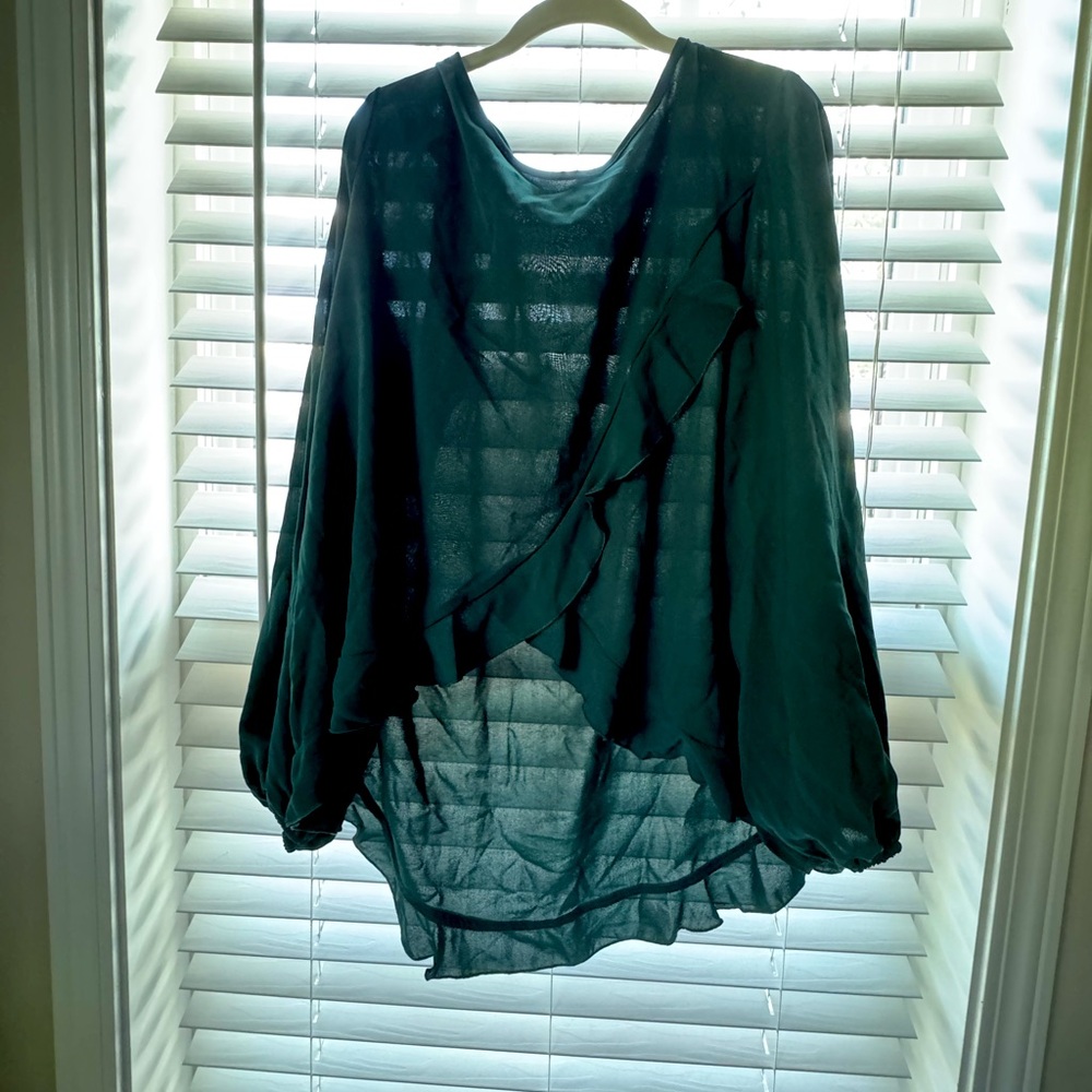 Green long sleeve blouse - NEVER WORN